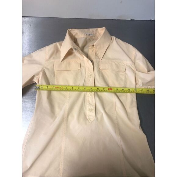 Tahari Women’s Yellow 3/4 Snap Button Up Collared Formal Casual Long Sleeve Blou - Picture 6 of 8